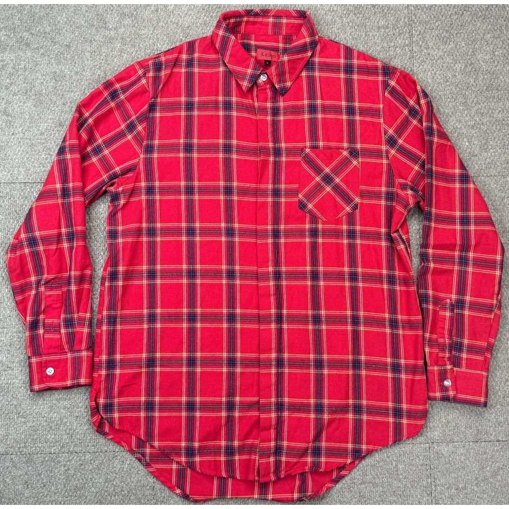 Killion Men's‎ Plaid Hidden Button Long Sleeve Flannel Shirt Size Large